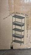 5-TIER WIRE SHELVING RACK W/ BASKETS IN BOX - BLACK