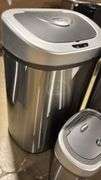 AS IS - (3) STAIBNLESS MOTION SENSOR TRASH CANS