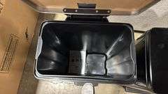 (2) TRAMONTINA STEP ON TRASH CANS - BLACK & STAINLESS