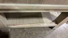 AS IS - BECKI OWENS SINGLE SINK VANITY - BROWN & WHITE