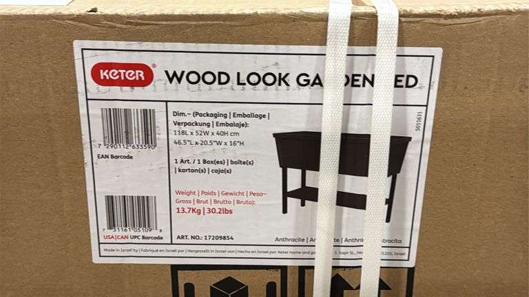 KETER WOOD LOOK GARDEN BED IN BOX