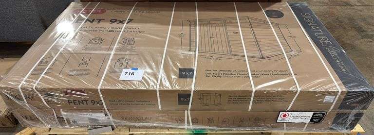 NEW KETER PENT 9X7 STORAGE SHED IN BOX