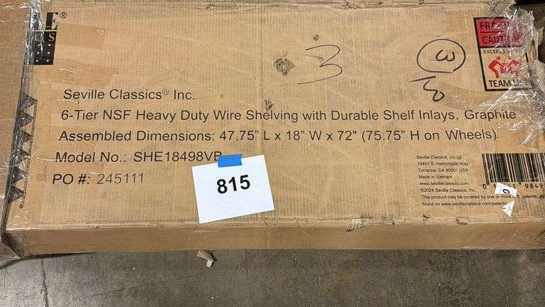 AS IS - SEVILLE CLASSICS SHELVING RACK IN BOX