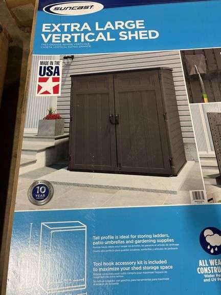 SUNCAST VERTICAL SHED IN BOX