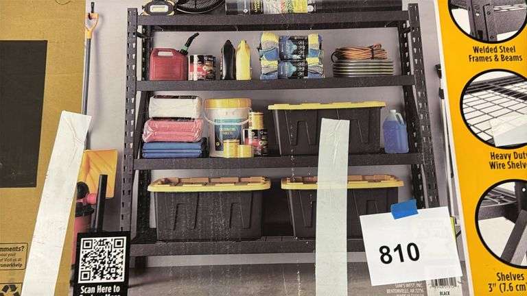 AS IS - HEAVY DUTY 4-SHELF STORAGE RACK IN BOX