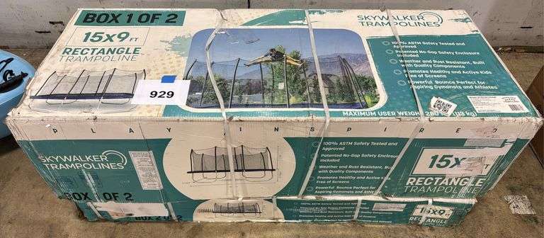 AS IS - SKYWALKER 15X9FT TRAMPOLINE IN BOX