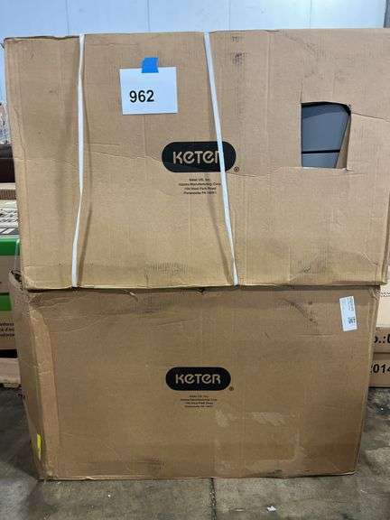 (2) KETER ADIRONDACK CHAIRS IN BOX - GREY & BLACK