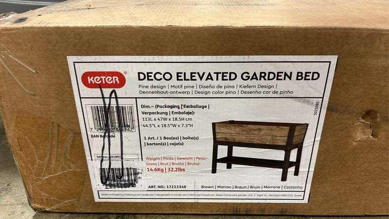 KETER DECO ELEVATED GARDEN BED IN BOX