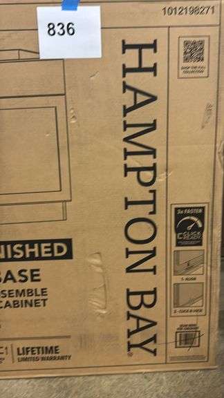 HAMPTON BAY 24" UNFINISHED BASE CABINET IN BOX