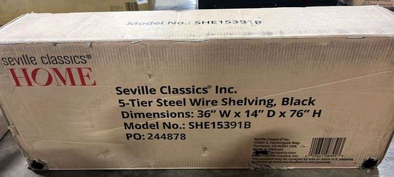 SEVILLE CLASSICS 5-TIER SHELVING RACK IN BOX