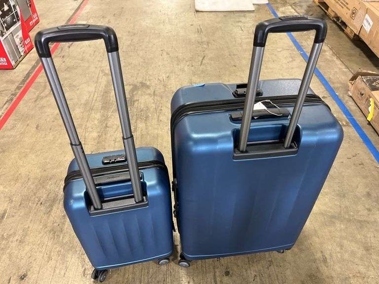 SAMSONITE 2PC HARDSHELL ROLLING LUGGAGE - BLUE