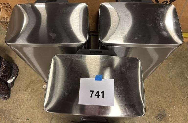 AS IS - (3) TRAMONTINA STEP ON TRASH CANS