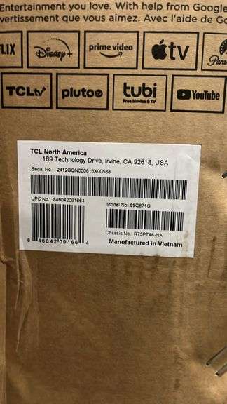 TCL 65" QLED 4K UHD SMART TV IN BOX (65Q671G)