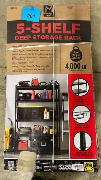 5 SHELF DEEP STORAGE RACK IN BOX - Earl's Auction Company