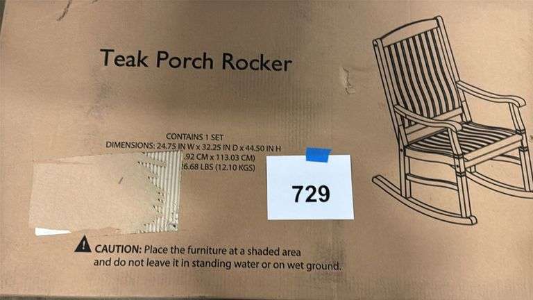 TEAK PORCH ROCKER IN BOX