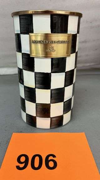 MACKENZIE CHILDS COURTLY CHECK UTENSIL HOLDER Earl #39 s Auction Company MACKENZIE CHILDS COURTLY CHECK UTENSIL HOLDER Earl #39 s Auction Company