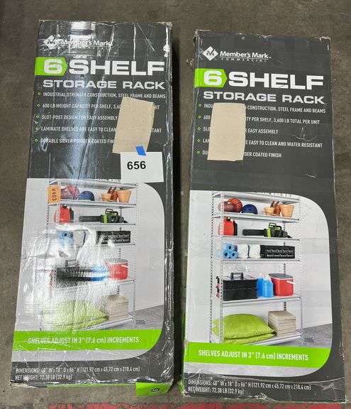 (2) 6 SHELF STORAGE RACKS IN BOXES - Earl's Auction Company