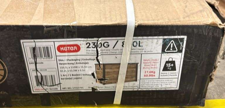 AS IS - KETER 230G DECK BOX IN BOX