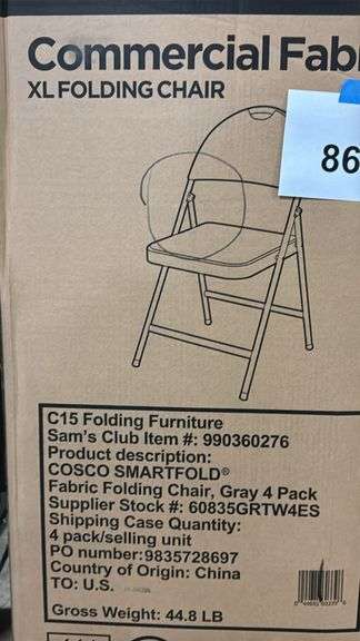 (4) COSCO XL FOLDING CHAIRS IN BOX