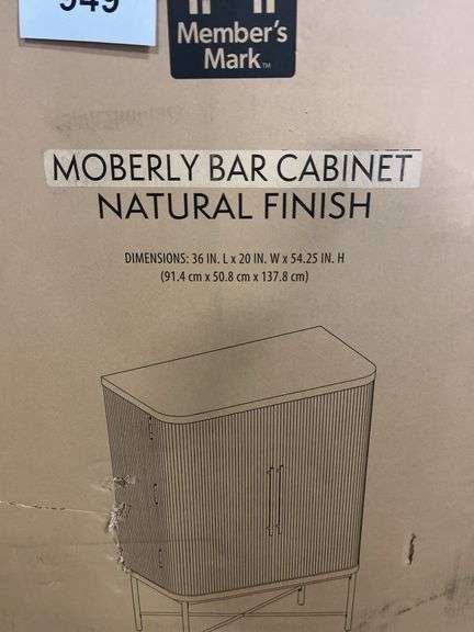 MOBERLY BAR CABINET IN BOX - NATURAL FINISH
