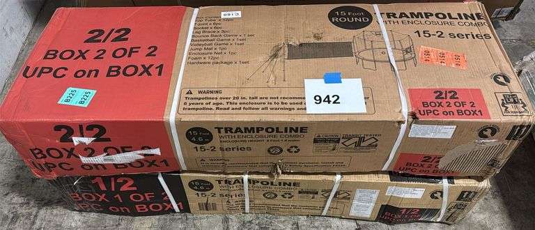 AS IS - 15FT ROUND TRAMPOLINE IN BOX