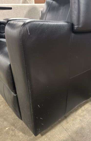 AS IS - HOME THEATER POWER RECLINER W/ TRAY TABLE - BLACK