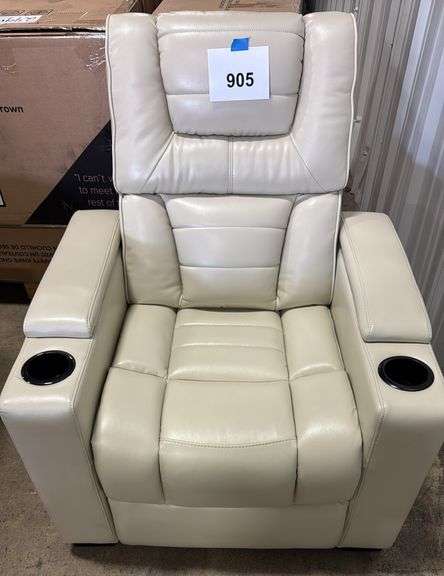 ABBYSON LIVING HOME THEATER POWER RECLINER - CREAM