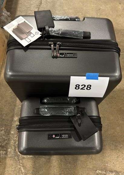 2PC HARDSHELL ROLLING LUGGAGE - GREY