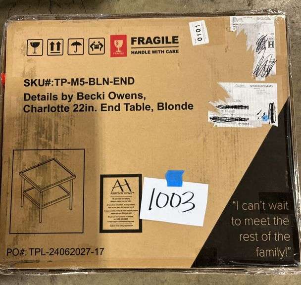 ABBYSON LIVING END TABLE IN BOX