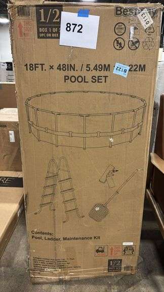 AS IS - BESTWAY 18FTx48" POOL SET IN BOX