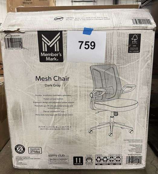 MESH CHAIR IN BOX - DARK GREY
