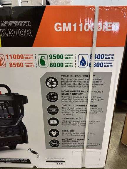 GENMAX GM11000IET TRI FUEL GENERATOR IN BOX