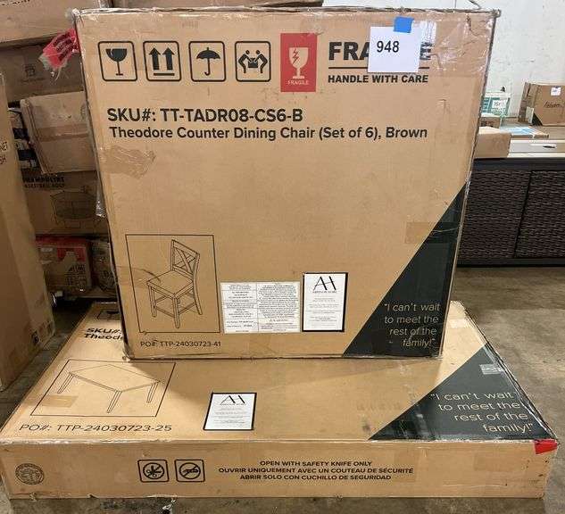 ABBYSON LIVING THEODORE 7PC COUNTER DINING SET IN BOX