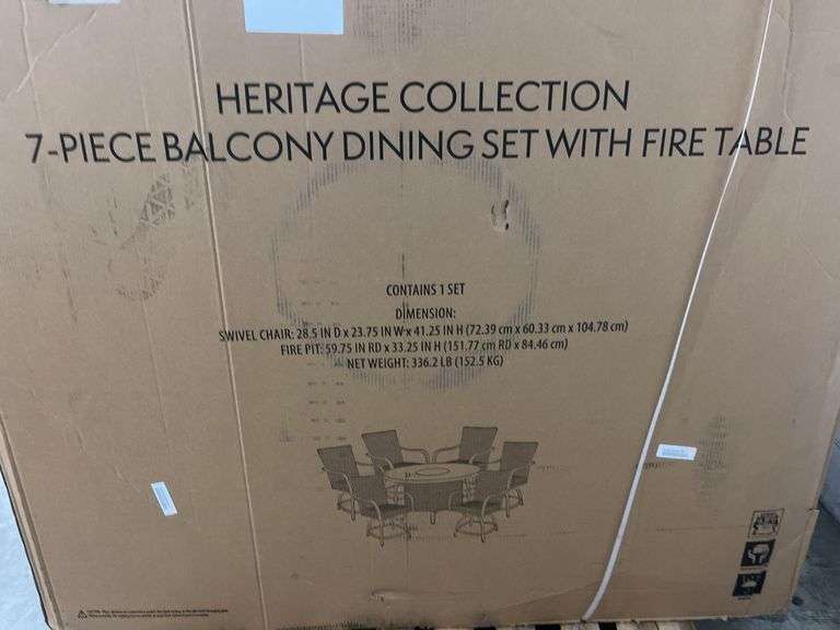 HERITAGE COLLECTION 7PC BALCONY PATIO DINING SET IN BOXES