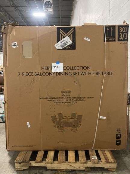 HERITAGE COLLECTION 7PC BALCONY PATIO DINING SET IN BOXES