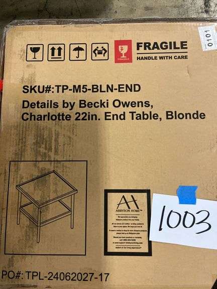 ABBYSON LIVING END TABLE IN BOX