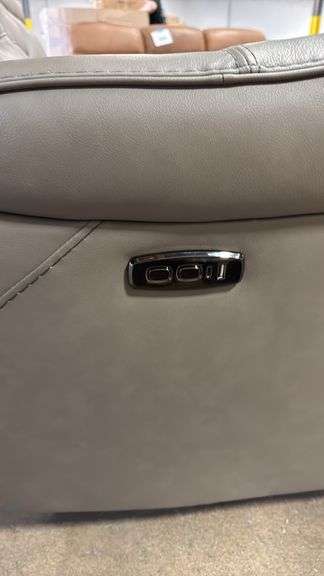 COOPER LEATHER POWER RECLINING SOFA - GREY