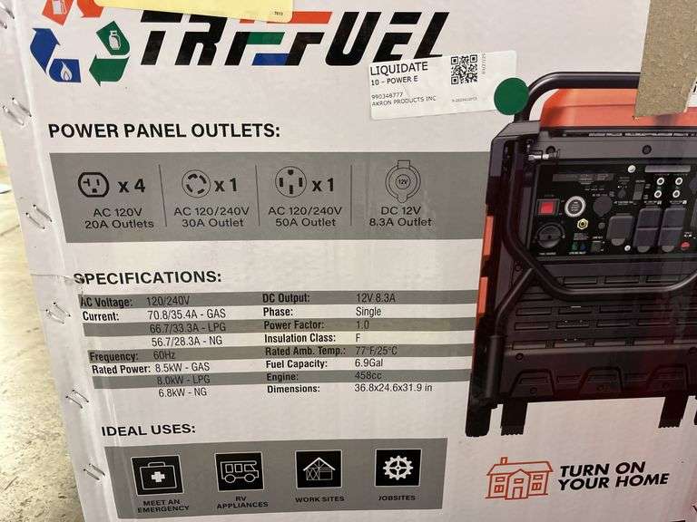 GENMAX GM11000IET TRI-FUEL GENERATOR IN BOX