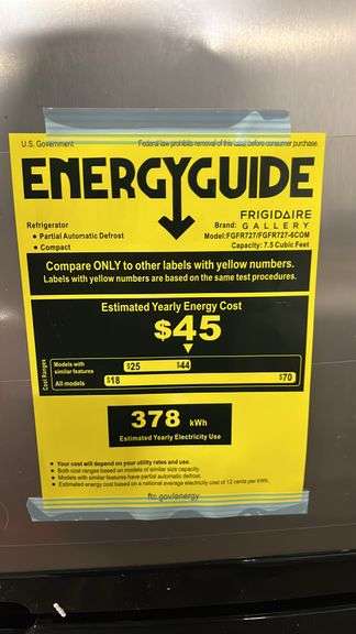 FRIGIDAIRE 7.5CU FT. STAINLESS REFRIGERATOR