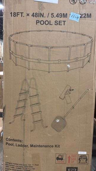 AS IS - BESTWAY 18FTx48" POOL SET IN BOX