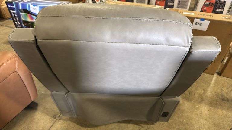 COOPER LEATHER POWER RECLINER - GREY