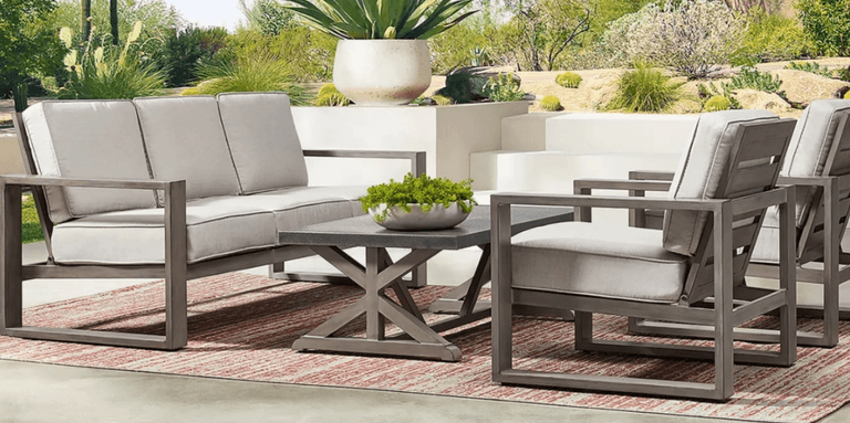 SUNBRELLA CAHABA COLLECTION 4PC DEEP SEATING SET IN BOX - CAST SILVER