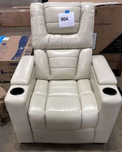 ABBYSON LIVING HOME THEATER POWER RECLINER - CREAM