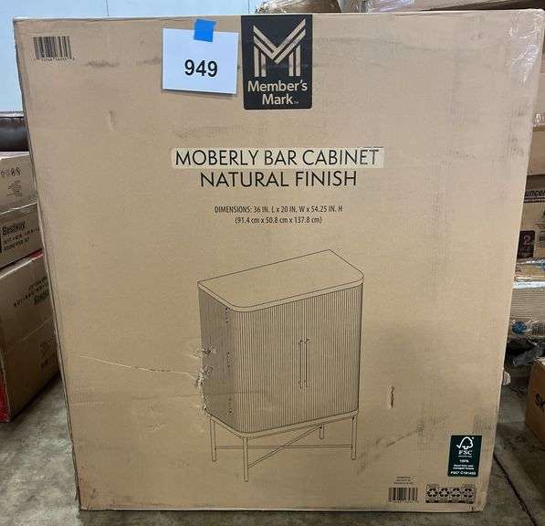 MOBERLY BAR CABINET IN BOX - NATURAL FINISH
