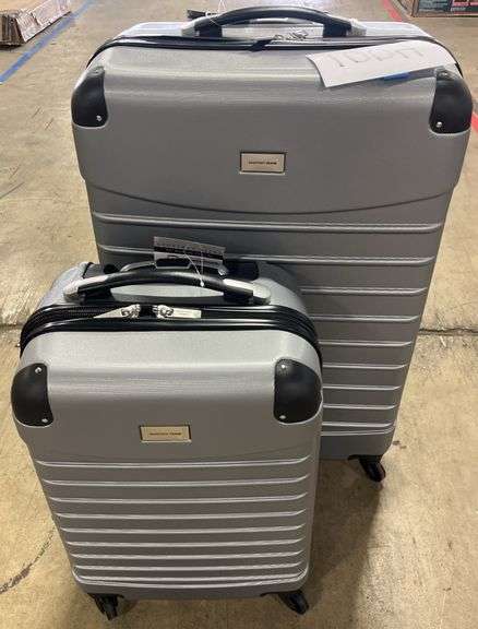 GEOFFREY BEENE 2PC HARDSHELL ROLLING LUGGAGE - SILVER