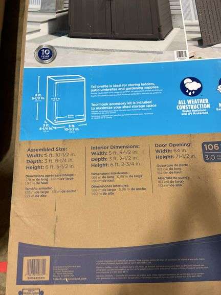 SUNCAST VERTICAL SHED IN BOX