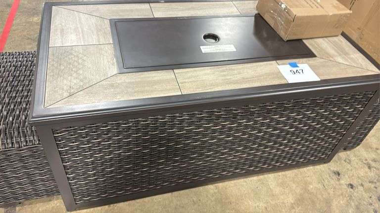 ALL WEATHER PATIO FIRE PIT COFFEE TABLE W/ (2) STOOLS