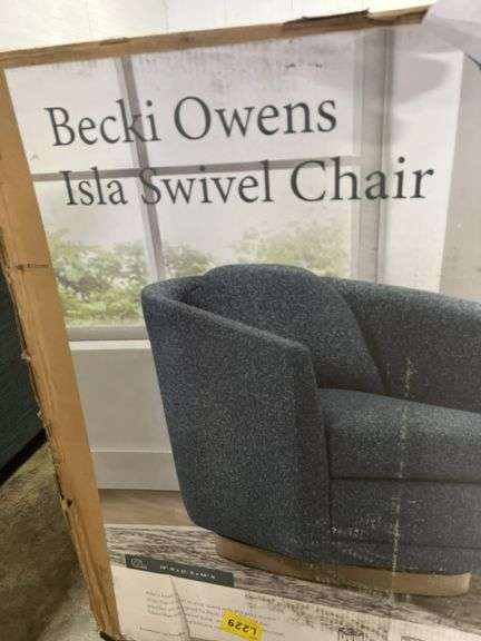 BECKI OWENS ISLA SWIVEL CHAIR IN BOX - NAVY