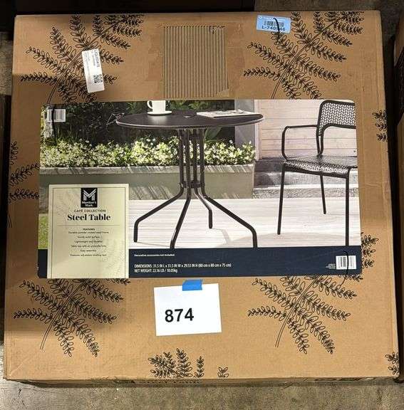 CAFE COLLECTION STEEL TABLE IN BOX