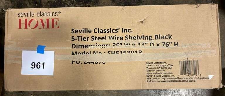SEVILLE CLASSICS 5-TIER SHELVING RACK IN BOX